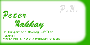 peter makkay business card